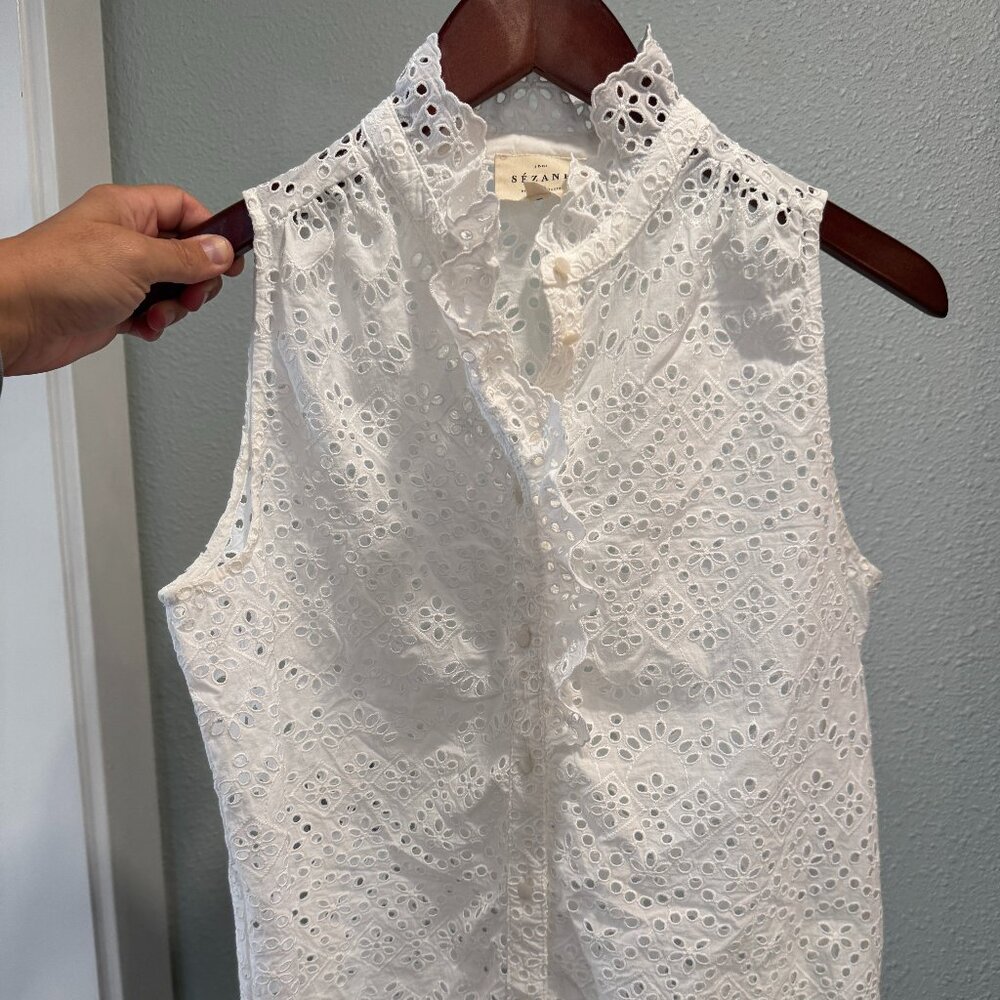 Sezane Celinda blouse (ecru, size 38), unworn